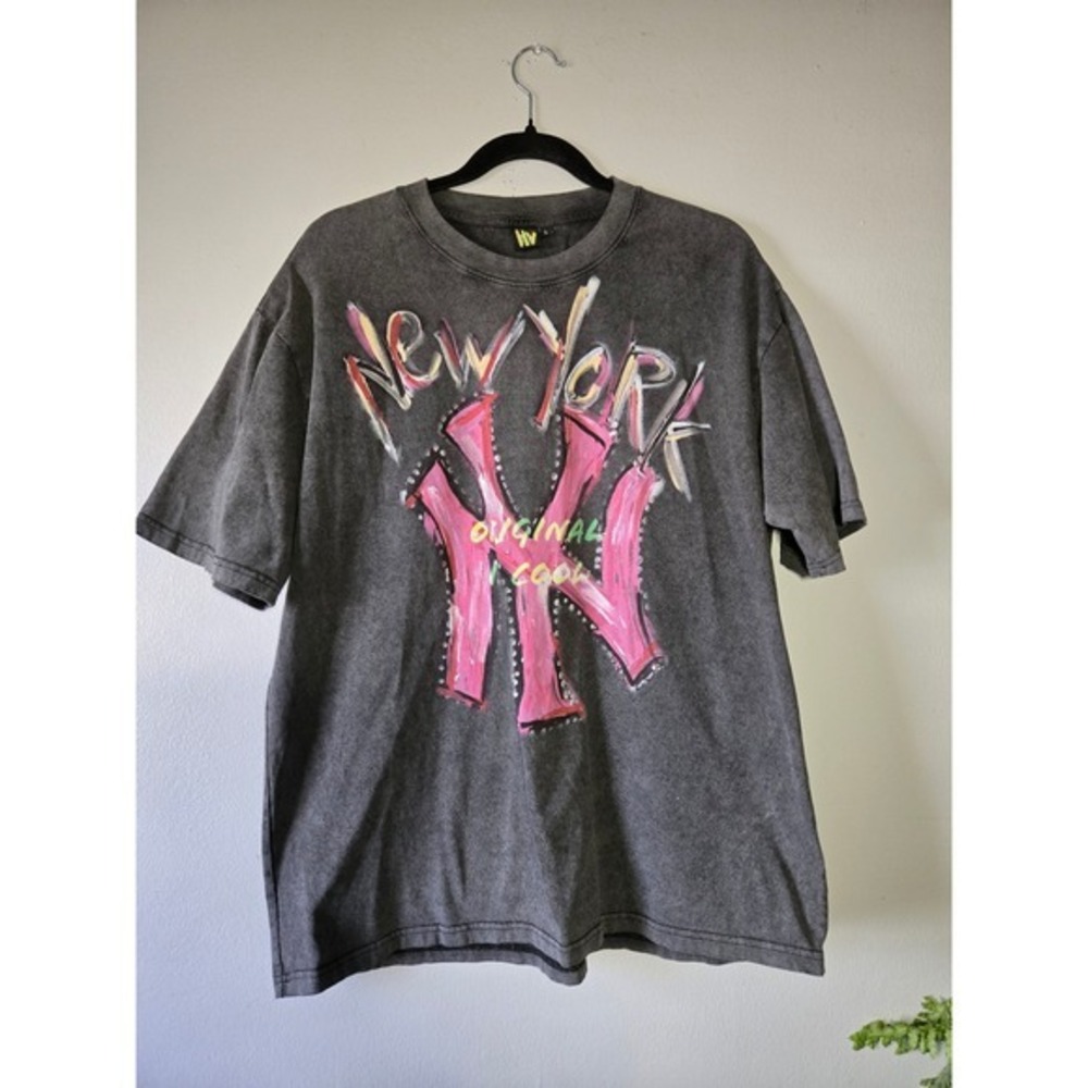 New York Yankees Graphic Tee HV Large Oversized Distressed Streetwear‎ Unisex